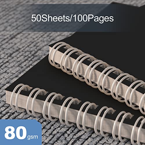 Nichela 4 Pack Spiral Notebook for Work - 4" x 6" Softcover Notebooks College Ruled for Note Taking, School Supplies,200 Sheets 400 Pages Journals Black - Image 4