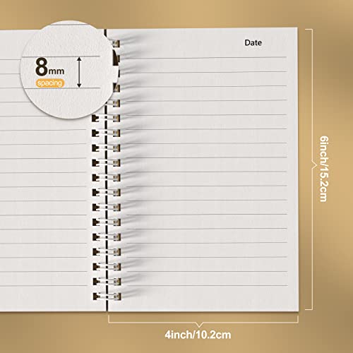 Nichela 4 Pack Spiral Notebook for Work - 4" x 6" Softcover Notebooks College Ruled for Note Taking, School Supplies,200 Sheets 400 Pages Journals Black - Image 3