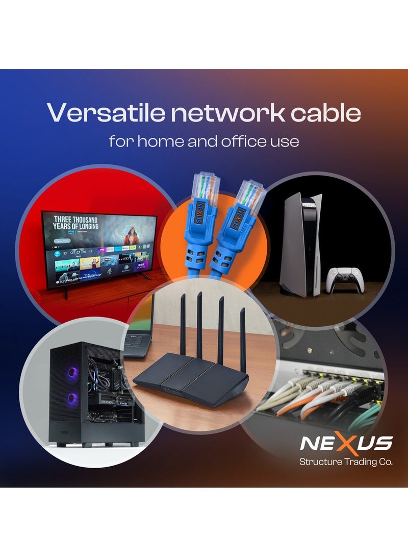 NEXUS CAT6A (UTP) Patch Cable - 2m 23Awg FULL COPPER Network Cable High-Speed 10Gbps 250MHz RJ45 Ethernet Cable Compatible with Ethernet Switches PS5 PC Router TV Xbox (2M) - Image 4