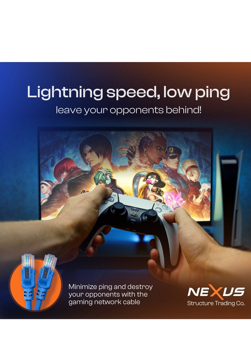 NEXUS CAT6A (UTP) Patch Cable - 2m 23Awg FULL COPPER Network Cable High-Speed 10Gbps 250MHz RJ45 Ethernet Cable Compatible with Ethernet Switches PS5 PC Router TV Xbox (2M) - Image 5
