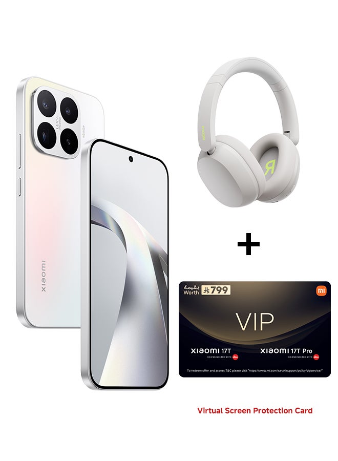 شاومي 17T ثنائي الشريحة + eSIM 5G أبيض أوبال 12GB RAM 256GB - النسخة العالمية مع هدايا مجانية (سماعات Redmi Neo + بطاقة خدمة VIP افتراضية) - النسخة العالمية - Image 1