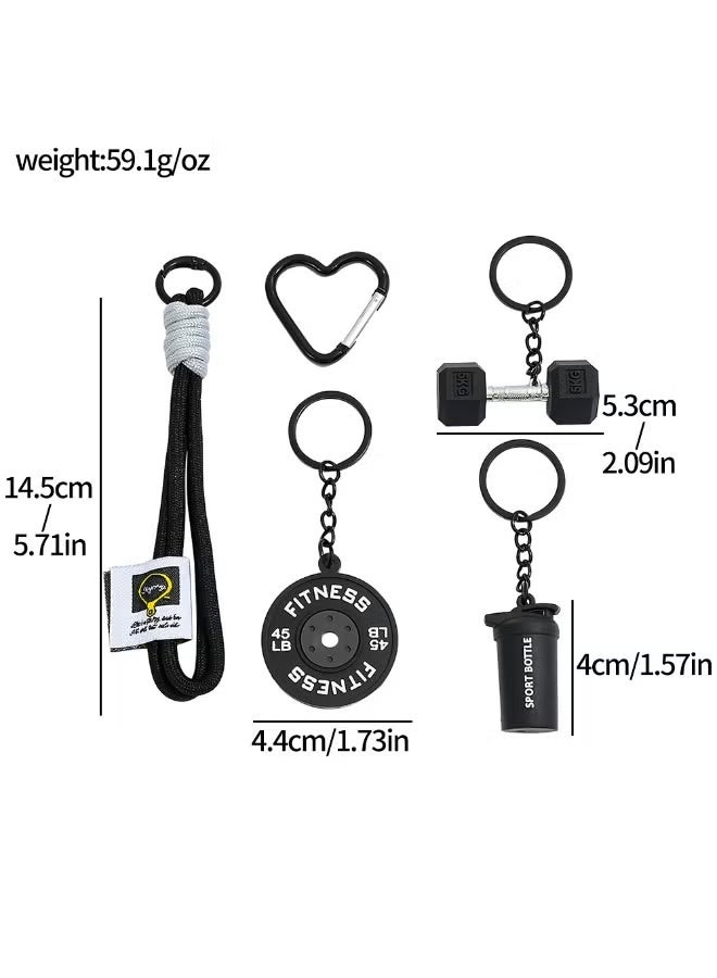 nookly 2Pcs Fitness Keychain Set, Dumbbell & 45LB Weight Plate Keyring, Gym Bag Accessory for Keys and Backpacks, Motivational Gift for Workout Lovers, Sports Enthusiasts and Personal Trainers - Image 2