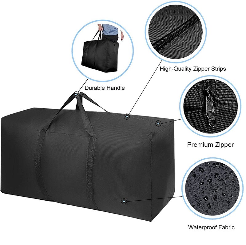 Vioetry Extra Large Moving Bags with Strong Zippers & Carrying Handles, Storage Bags Storage Totes for Clothes, Moving Supplies, Space Saving, Oversized Storage Bag Organizer for Moving, Traveling (4 Pack) - Image 3