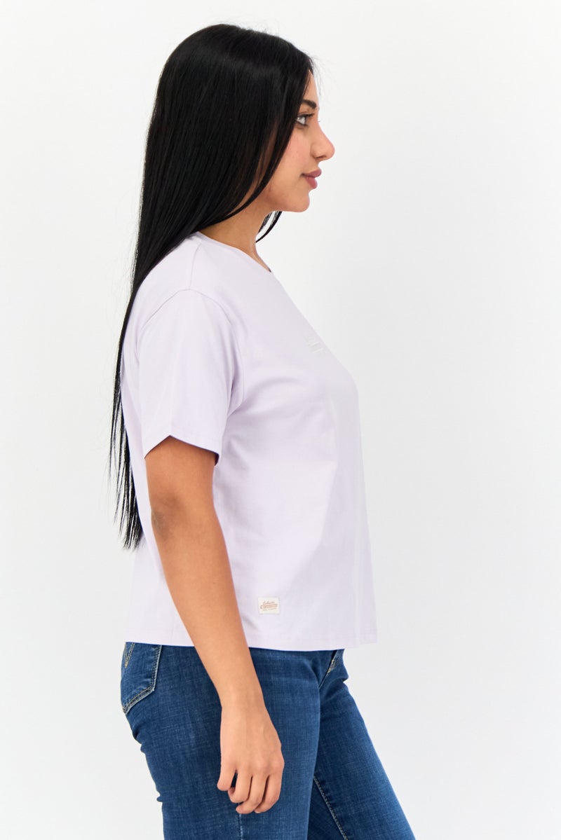 GIORDANO G-Motion Women Sportswear Fit Short Sleeves Outdoor T-Shirt, Light Purple - Image 3