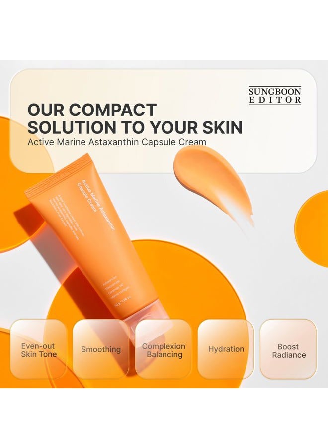 SUNGBOON EDITOR Active Marine Astaxanthin Capsule Cream 50ml | Facial Cream for Brightening | Deep Hydration, Soothing, Moisturizer - Image 2