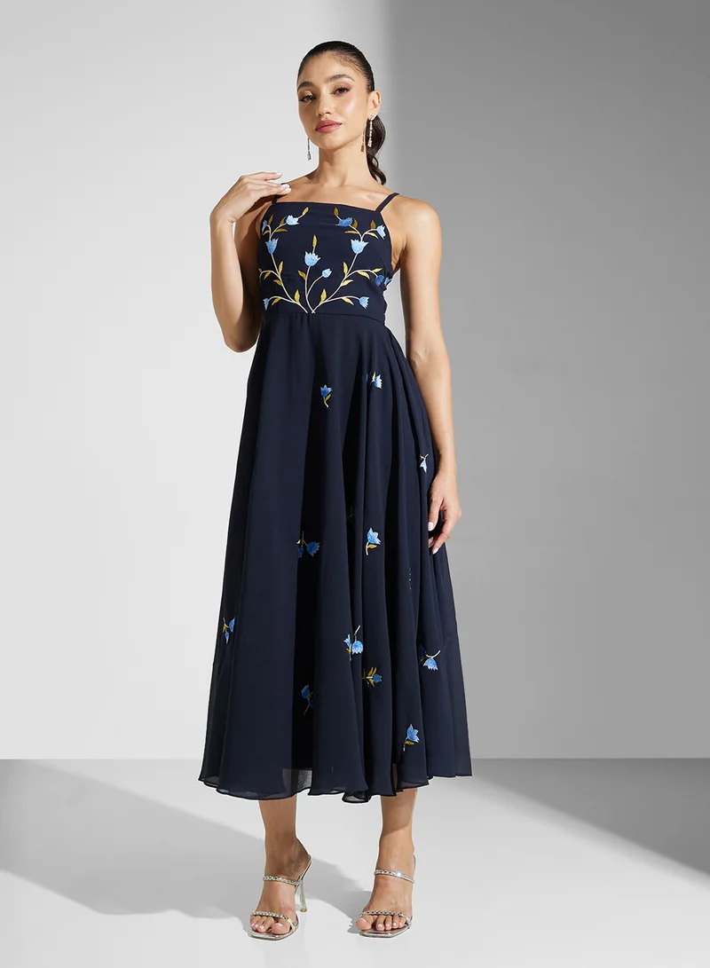 Frock and Frill Floral Chiffon Dress