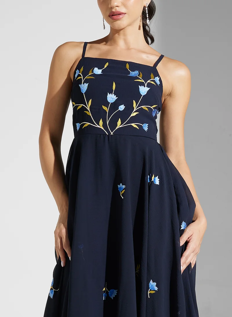 Frock and Frill Floral Chiffon Dress