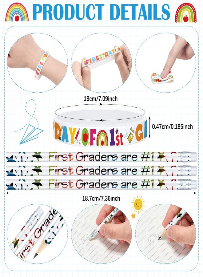 TaoBary 24 Sets 1st Graders Pencils and Silicone Bracelets Set Motivational Pencils Back to School Supplies for Kids Student Teacher Classroom Reward - Image 2