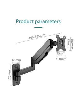 KLC-M520 WALL MOUNT ADJUSTABLE SINGLE MONITOR ARM WITH INTERNAL GAS SPRING TECHNOLOGY, FOR SCREENS 17 TO 35 INCHES - pzsku/Z9D1D81477118A0C72DCFZ/45/_/1732811648/f4182399-fef3-48b5-a89d-9ed5c09be240