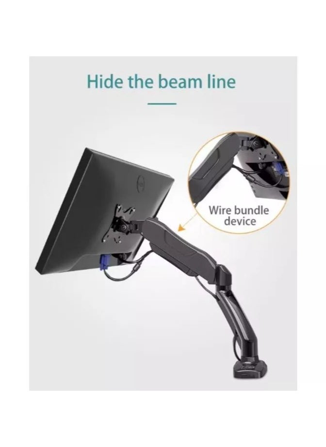 KLC-M520 WALL MOUNT ADJUSTABLE SINGLE MONITOR ARM WITH INTERNAL GAS SPRING TECHNOLOGY, FOR SCREENS 17 TO 35 INCHES