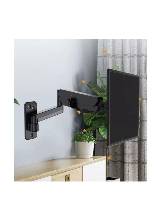 KLC-M520 WALL MOUNT ADJUSTABLE SINGLE MONITOR ARM WITH INTERNAL GAS SPRING TECHNOLOGY, FOR SCREENS 17 TO 35 INCHES