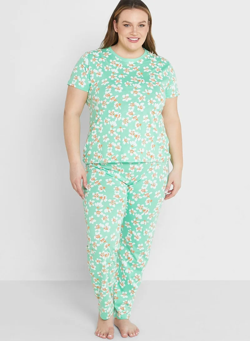 Ginger Plus All Over Printed Pyjama Set