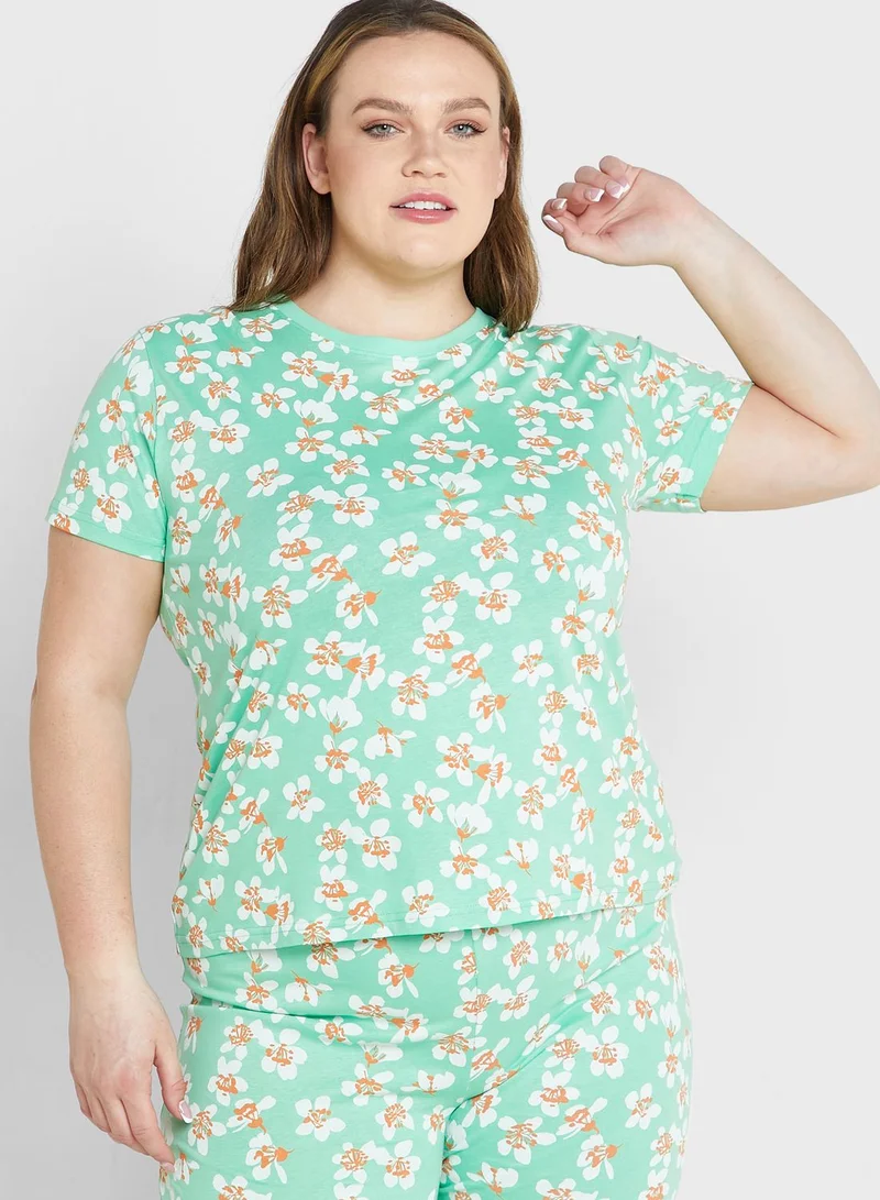 Ginger Plus All Over Printed Pyjama Set