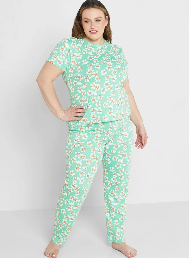Ginger Plus All Over Printed Pyjama Set