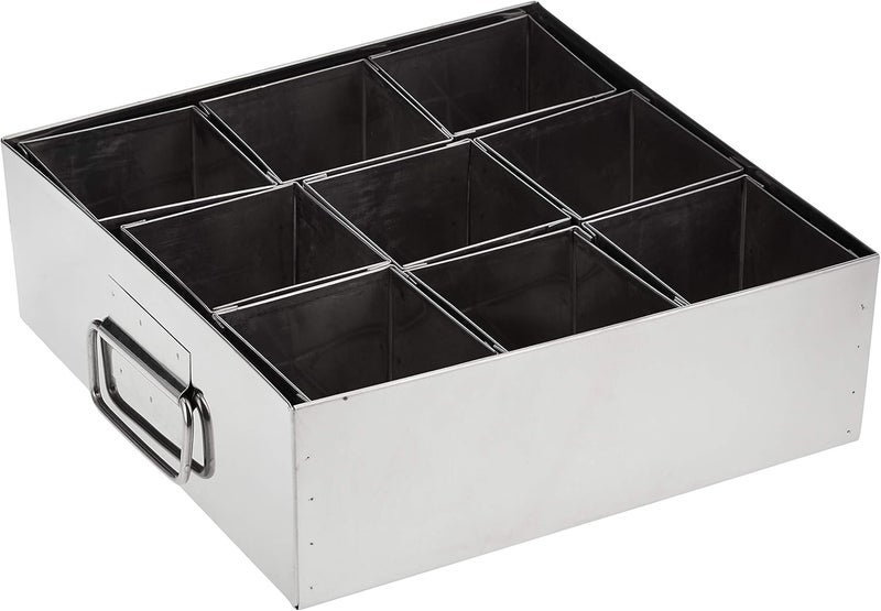 Raj Stainless Steel Catering Spice Storage Box, 33 cm, CMP009 - Masala Box, Masala Petti,Spice Box, 8 Compartments - Image 2
