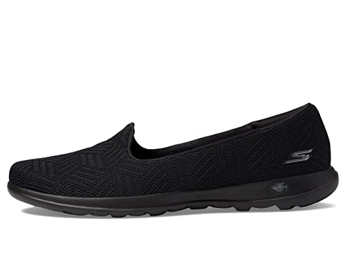 SKECHERS أحذية سكيشرز النسائية GO Walk Lite - سويت جال سليب أون شبشب شبكي، أسود/أسود، 8 - Image 4