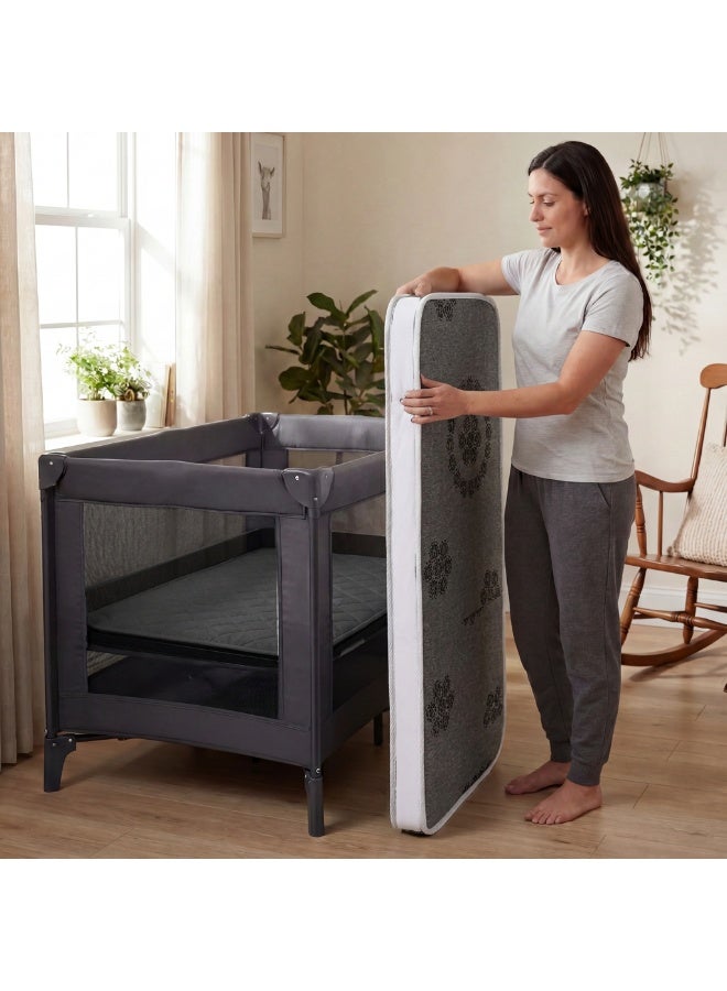 Premium Baby Travel Cot Mattress, 120 × 60 cm, 10 cm Thick – Padded, Breathable & Hypoallergenic (Mattress Only) - Image 3
