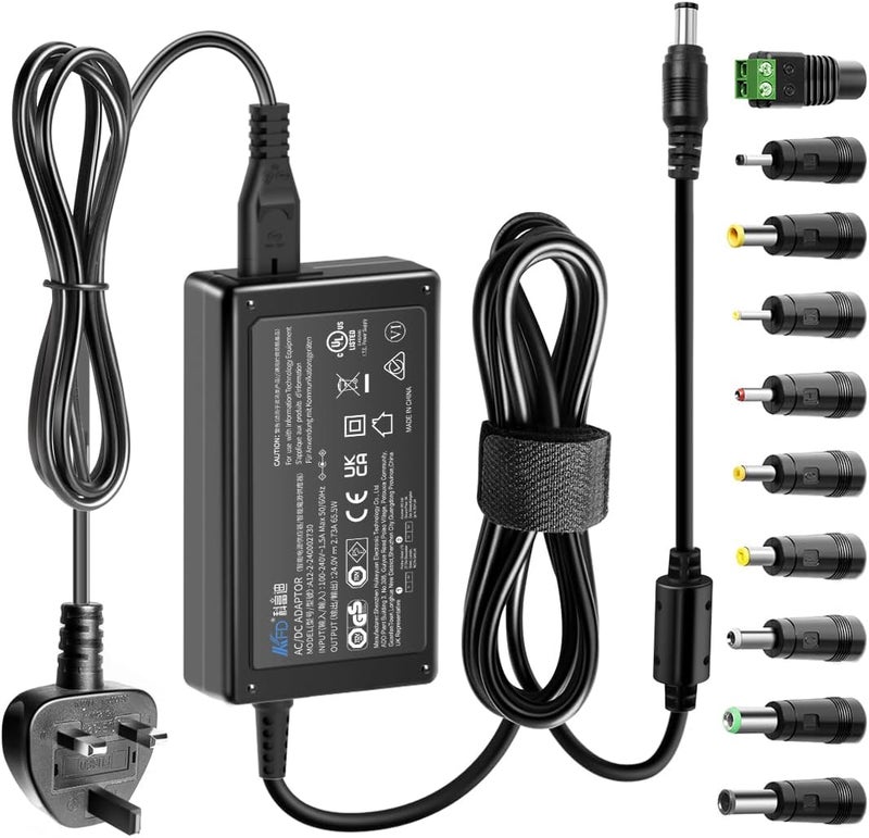 KFD Universal 24V Power Supply Adapter for Printer Scanner Camera LED Monitor AC 100-240V to DC 24V Transformer Charger 10 Connectors for Silhouette Cameo 1 2 3 4 5 Cricut Maker 3 Explore 3 - Image 1