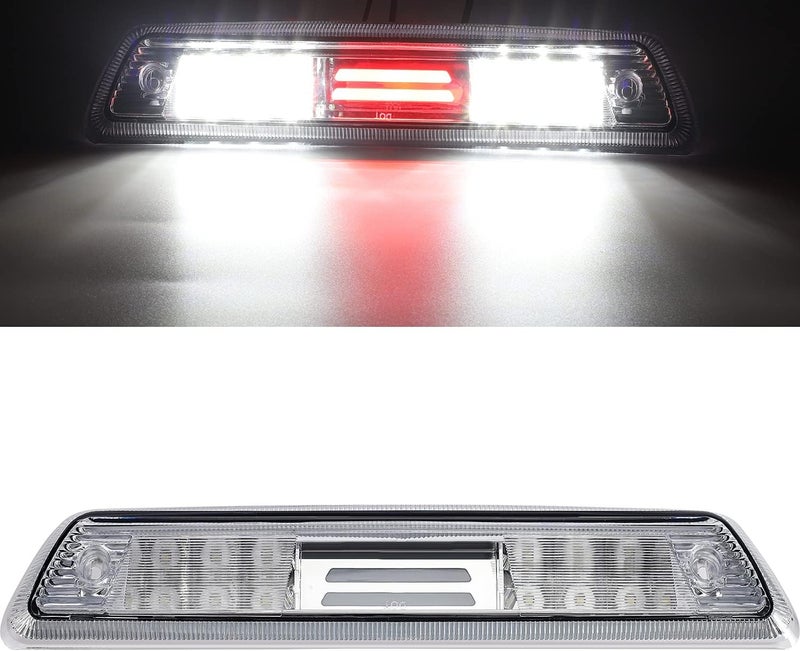 Partsam Led 3rd Brake Light Replacement for Ford F150 09-14 2009 2010 2011 2012 2013 2014 LED Third Brake Light Clear Rear Cab Roof High Center Mount Brake Stop Tail Cargo Light Lamp(Chrome Housing) - Image 1