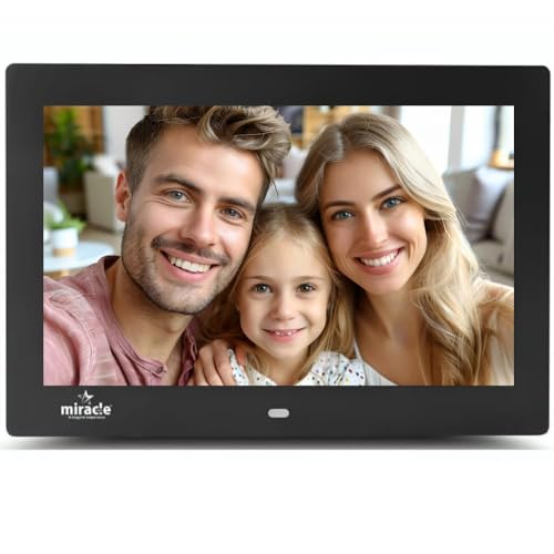 Miracle Digital 10'' IPS Digital Photo Frame with High Def Screen, USB Disk Card, Remote Photos Slide Show, Video Audio, Support SD Built in 8 GB Memory & 2GB RAM - Image 1