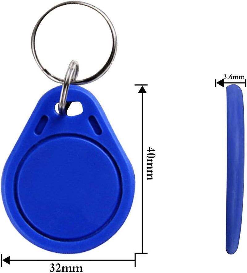 Timeskey NFC علامات Ntag215 NFC Keytags ملونة NFC fob قابلة لإعادة الكتابة NFC 215 Tag NFC بطاقة عمل قابلة للبرمجة NFC Tag ذاكرة 504 بايت، متوافقة مع Android و iPhone (7 قطع) - Image 2