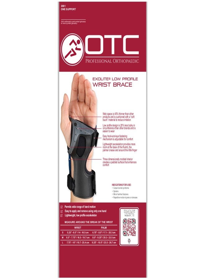 OTC Wrist Brace, Molded Exoskeleton, Low-Profile, Exolite, Medium - Image 5