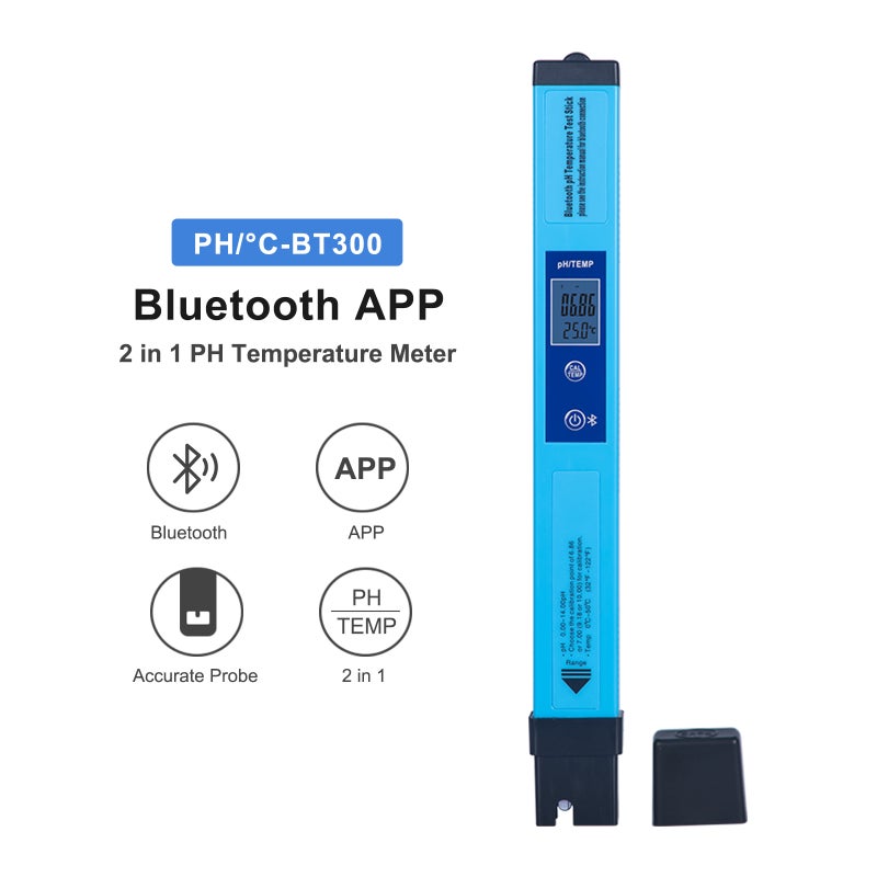 pH Meter Digital 2 in 1 PH Temp Meter Backlight pH Water Tester with 0-14 pH Measurement Range for Nutrients Growing Indoor Garden Home Brewing Pool Aquarium - Image 4