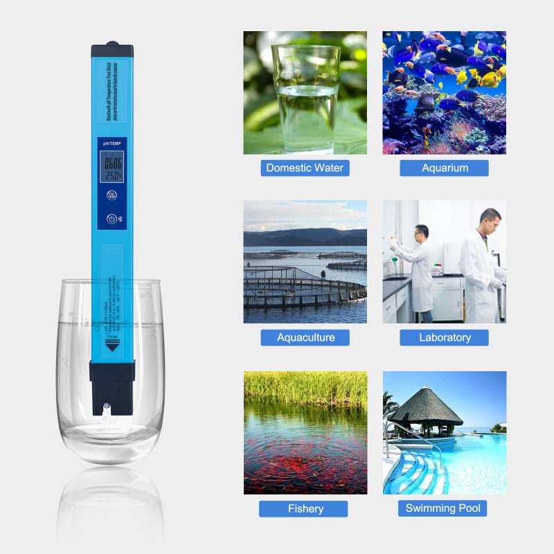 pH Meter Digital 2 in 1 PH Temp Meter Backlight pH Water Tester with 0-14 pH Measurement Range for Nutrients Growing Indoor Garden Home Brewing Pool Aquarium - Image 3