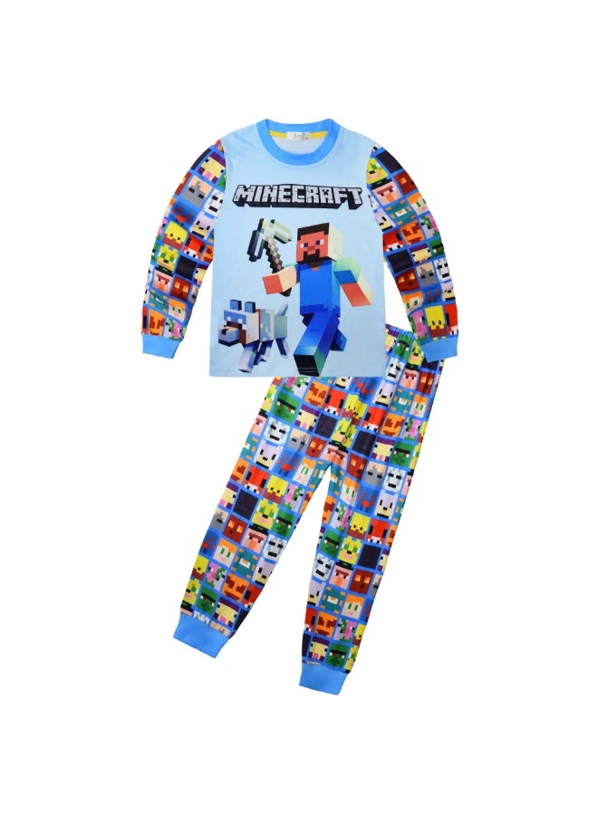 ماين كرافت بدلة خدمة منزلية كبيرة للأطفال ، بيجاما بأكمام طويلة من قطعتين - Image 1