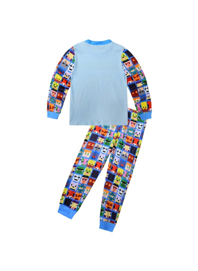 ماين كرافت بدلة خدمة منزلية كبيرة للأطفال ، بيجاما بأكمام طويلة من قطعتين - Image 2