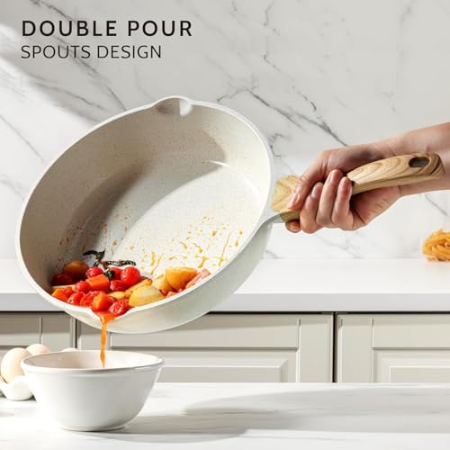 ShreeVoke Nonstick Frying Pan Egg Pan, 8 Inch Nonstick Skillet, Granite Egg Frying Pan, Dishwasher and Oven Safe, Induction Compatible, PFOA Free - Image 4