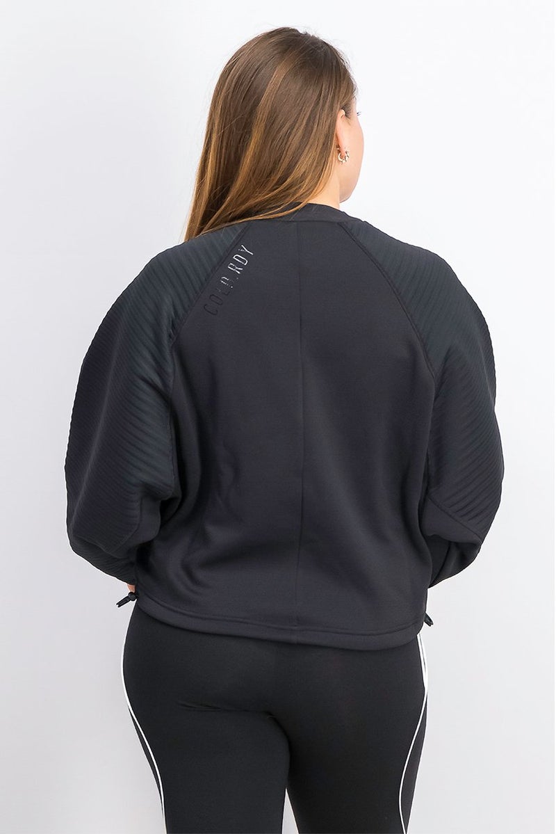 Adidas سويت شيرت رياضي نسائي بأكمام طويلة، أسود - Image 2