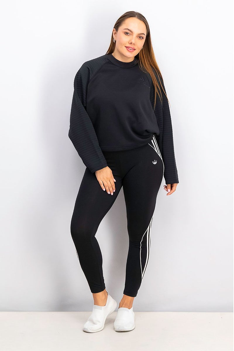 Adidas سويت شيرت رياضي نسائي بأكمام طويلة، أسود - Image 4