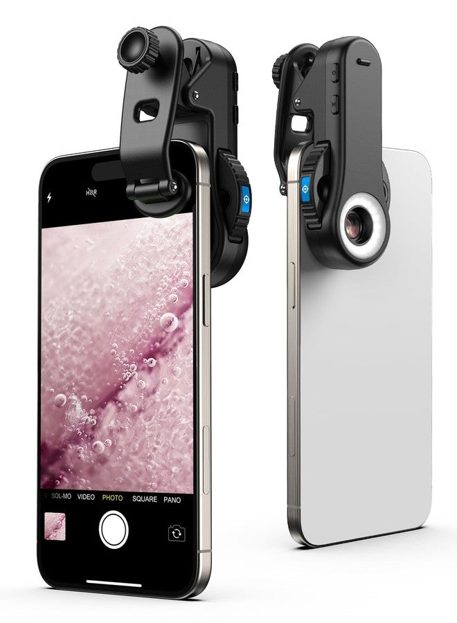 MIAO LAB Phone Microscope, 40x/80x/120x 3-in-1 Switchable Magnification Portable Microscope with LED UV Light CPL Lens for iPhone & Android Phone Zoom Lens Attachment for Plants/Coins/Jewelry - Image 1