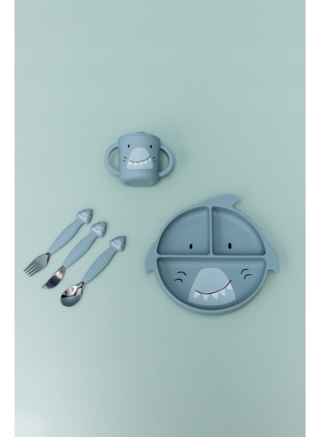 Trixie Stainless Steel Cutlery Set With Silicone Handle - Mr. Shark - Image 2