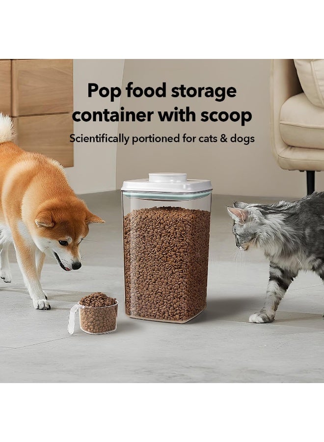 أنكو وعاء تخزين طعام الكلاب الفاخر من Ankou مع مغرفة سعة 130 مل، 4 لتر / 4.2 كوارت / 135 أونصة، وعاء طعام محكم الإغلاق للكلاب والقطط للطعام الجاف والمكافآت، وعاء تخزين طعام القطط خالٍ من مادة BPA، وعاء بلاستيكي قابل للتكديس بغطاء مع غطاء، قطعتان - Image 4