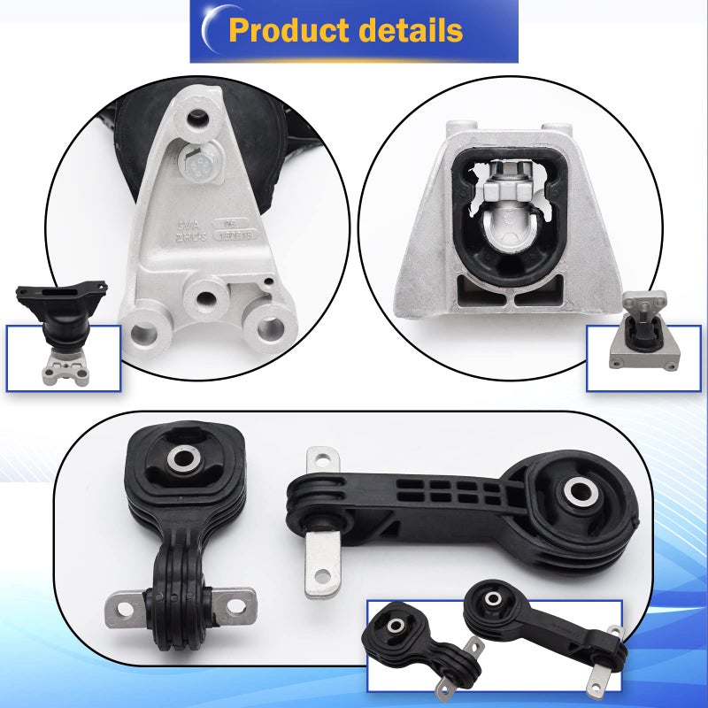 X4XZ Engine Mount Transmission Mount for 2006 2007 2008 2009 2010 2011 Honda Civic 1.8L A4530 A4534 A4543 A4546 Set of 4 - Image 5