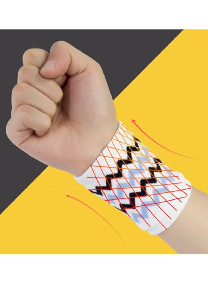 Y&D Sport Wristband, SYOSI A Pair of Elastic Wrist Band Wavy Line Pattern Absorbent Terry Cloth, Gym for Man Woman Accessory, Tennis Basketball Soccer Workout Badminton Fitness Exercise, Random Color  - Image 3
