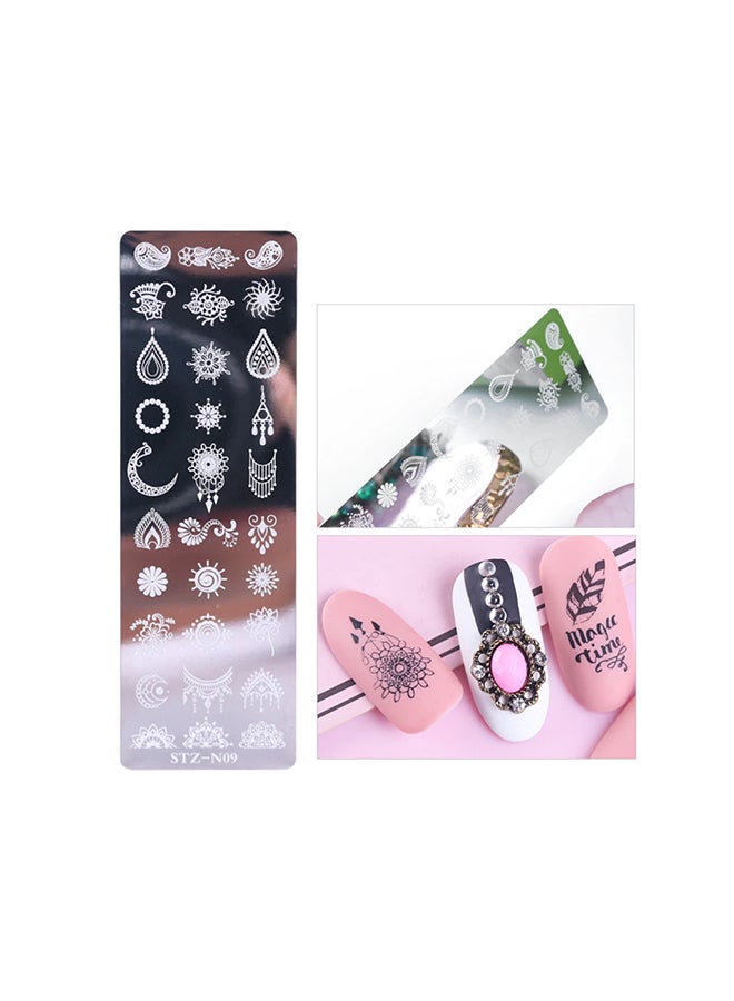 brunson أطباق طباعة الأظافر أداة طباعة الأظافر وكاشط للأظافر للمناكير والباديكير الاحترافي قوالب مثالية لتصميمات أظافر جميلة في الصالونات وفي المنزل قوالب فن الأظافر