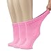 Hugh Ugoli Womens Cotton Diabetic Ankle Socks Wide Loose Stretchy Seamless Toe Non Binding Top Semi Cushion 3 Pairs Pink Shoe Size 69 - Image 1