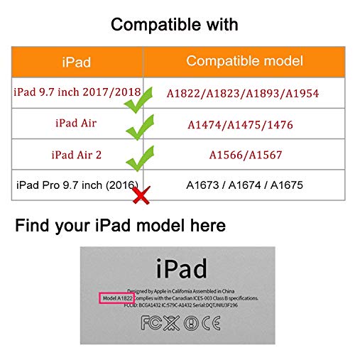 LXS Rotating Case for iPad 5th/6th Generation, 360 Degree Rotating Stand Protective Cover Smart Case for Apple iPad 9.7 inch 2018 2017(Blue Pelis) - Image 2