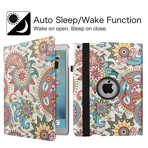 LXS Rotating Case for iPad 5th/6th Generation, 360 Degree Rotating Stand Protective Cover Smart Case for Apple iPad 9.7 inch 2018 2017(Blue Pelis) - Image 4