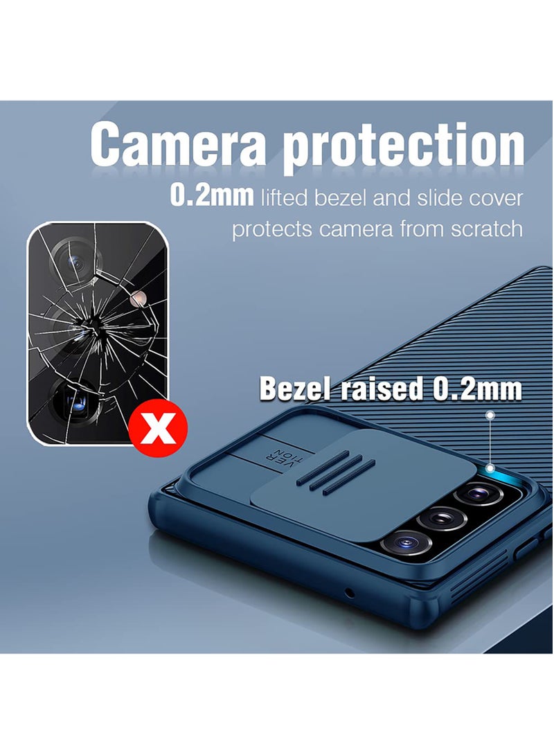 Nillkin Protective Case for Samsung Galaxy S23 FE 5G, TPU Shockproof Airbags Frame with Camera Lens Protection Slide Cover, PC Anti-Fingerprint Mobile Back Cover, 6.4-inch Slim Fit Phone Cases (Blue) - Image 3