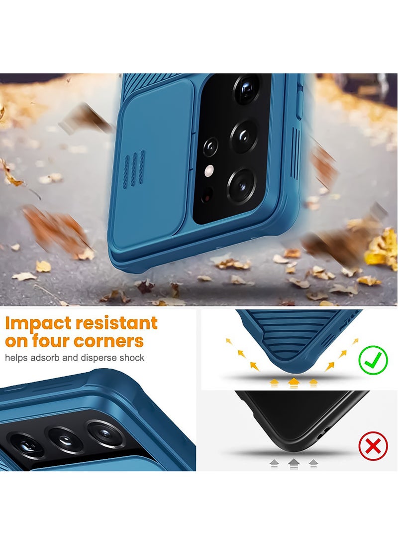 Nillkin Protective Case for Samsung Galaxy S23 FE 5G, TPU Shockproof Airbags Frame with Camera Lens Protection Slide Cover, PC Anti-Fingerprint Mobile Back Cover, 6.4-inch Slim Fit Phone Cases (Blue) - Image 4