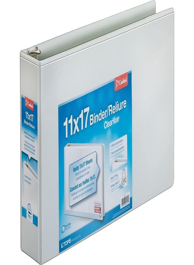 Cardinal 22142 Clearvue D-Ring Binders, 11-Inch x17-Inch, 3-Inch Capacity, White - Image 2