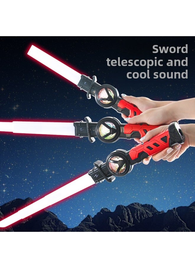 Interstellar Cool 15-color Telescopic Laser Sword 2 In 1 Luminous Sword Children Boy Flash Glow Stick Toy-Colour:Flame Red-retractable 15-color Laser Sword [aq003b E-commerce Box]