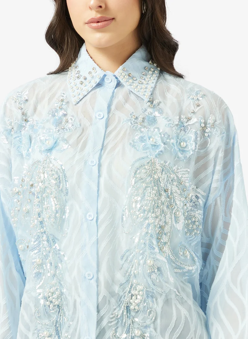 Ella  Embelllished Shirt for Women | Best Price UAE