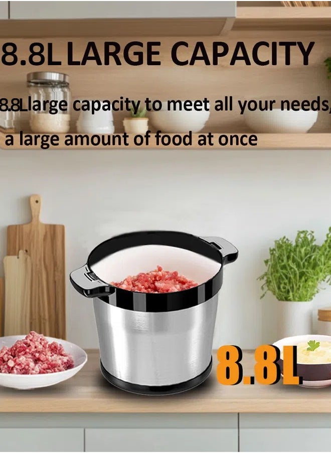 4-Speeds 8.8L Electric Meat Grinder,2000W Electric Chopper,Stainless Steel Multifunctional Vegetable Slicer Processor Chopper for Family & Baby Use,HM-8879,Silver/Black - pzsku/Z9D1E66324D39F0CCC762Z/45/_/1733107541/398d048b-29b2-4a6f-b473-71b3801bccc9