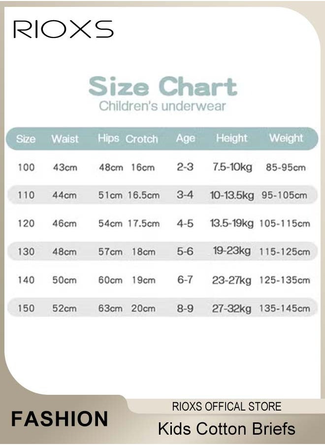 RIOXS - 4 Pack Cotton Briefs For Kids,Little Boy Shorts,Printed Cute Patter Briefs,Boxer Briefs For Boys With Comfort Soft Waistband,Breathable Shorts Briefs For Kids 3-8 Years - Image 1