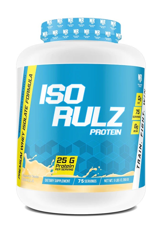 MUSCLE RULZ ISO RULZ PROTEIN 5LBS/2.26KG VANILLA - Image 1